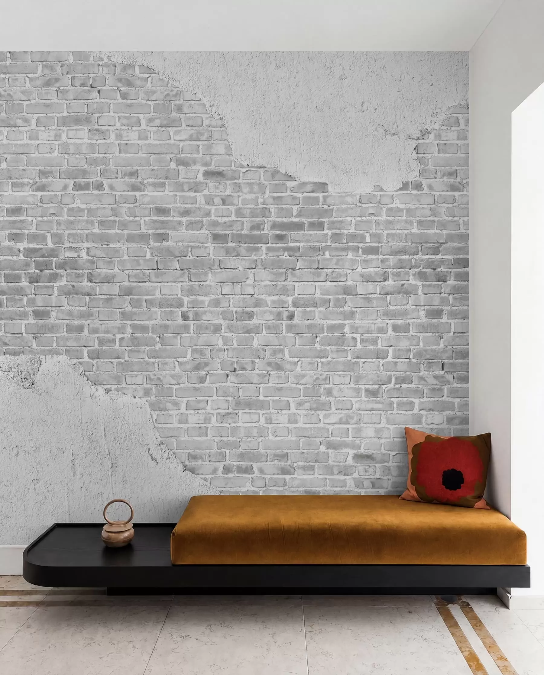peintures murales Motif, brique et police u53029