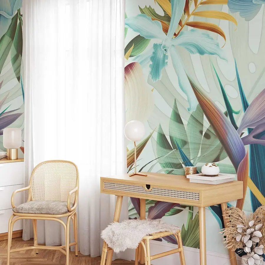 murales Gouache de follaje tropical u79677
