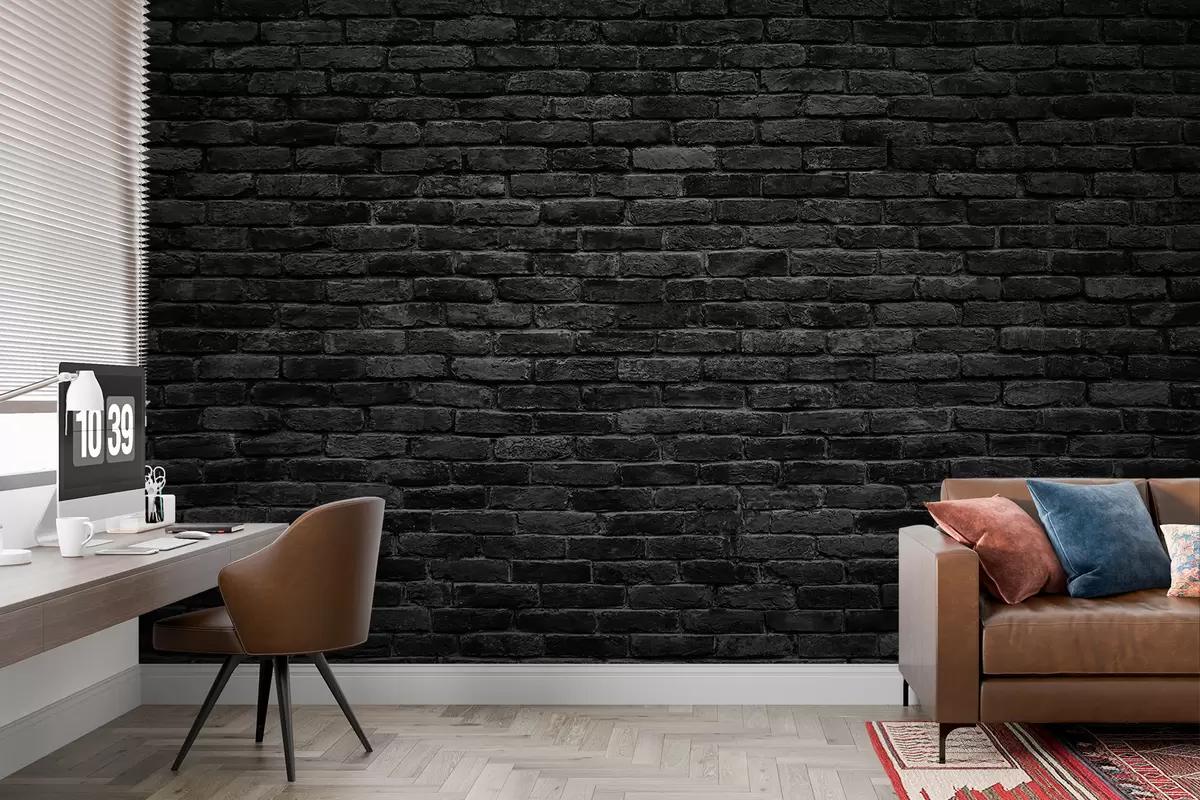 murales Papel pintado de ladrillo negro u53027