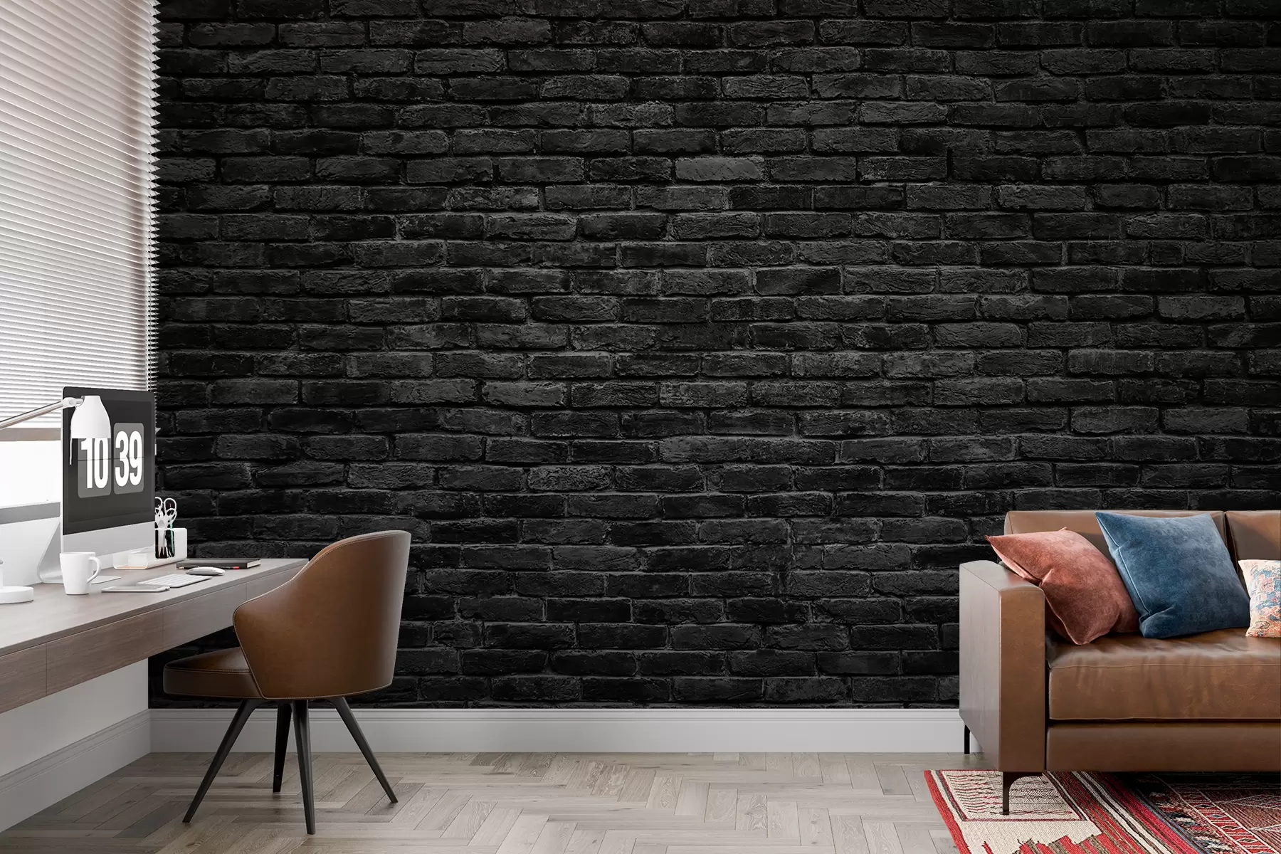 peintures murales Papier peint en briques noires u53027