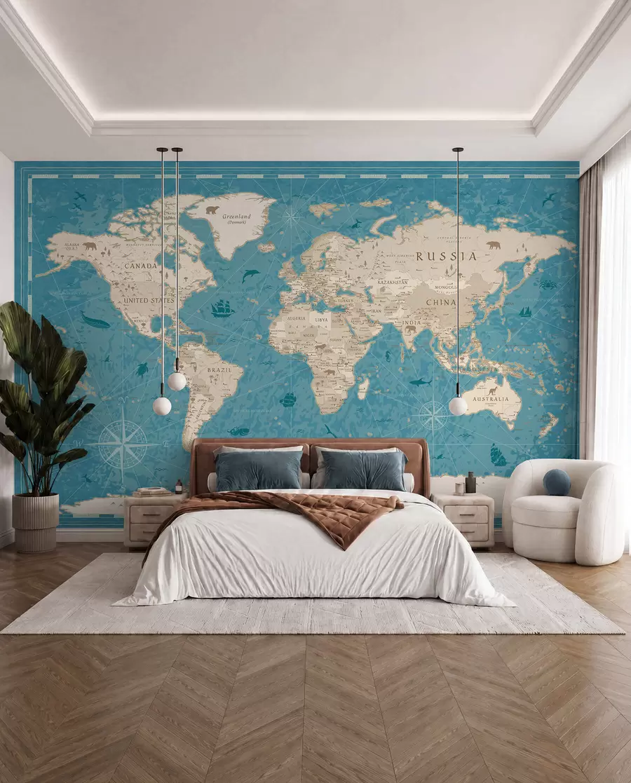 Wall Mural Photo Wallpaper World map, old map u50378