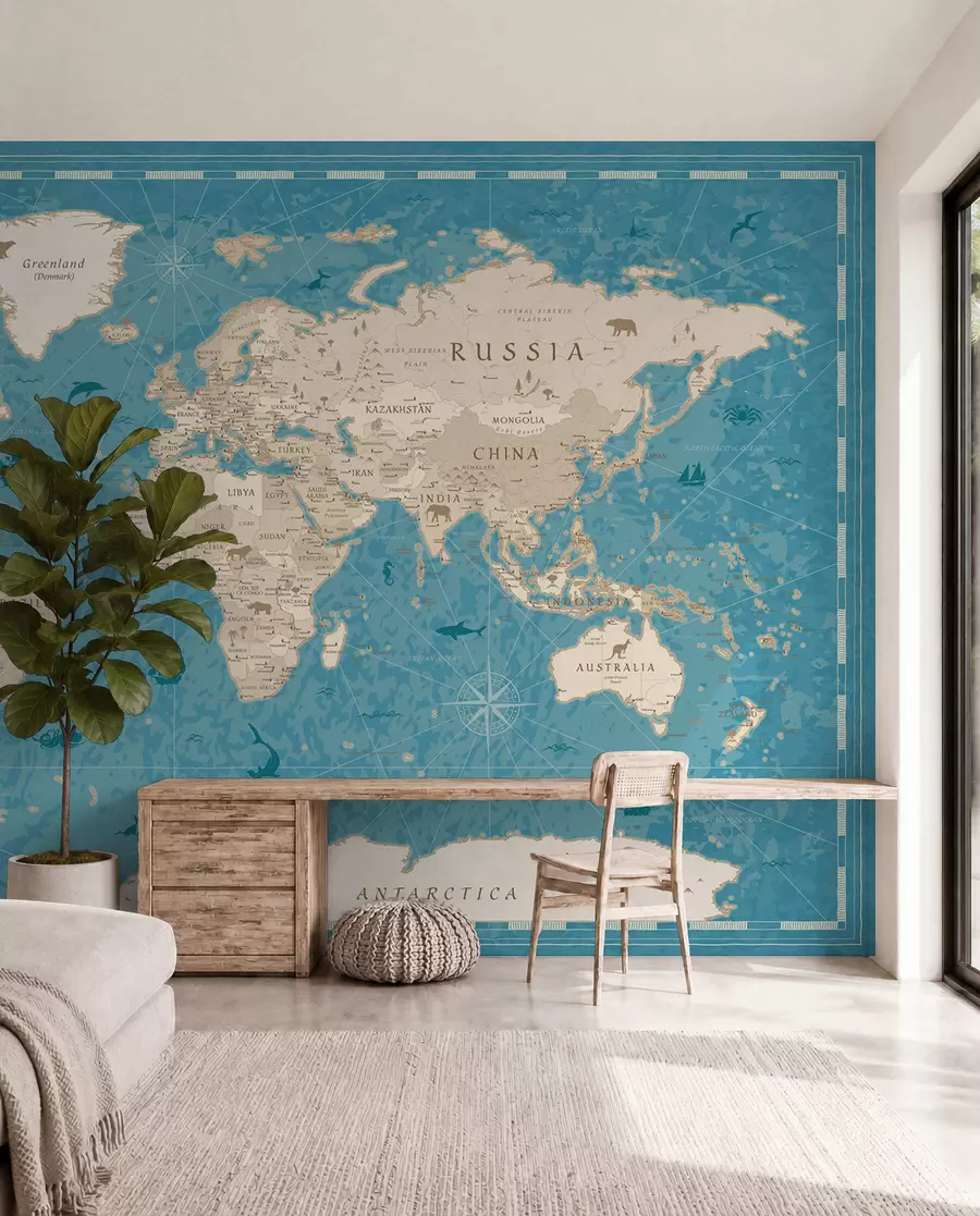 Wall Mural Photo Wallpaper World map, old map u50378
