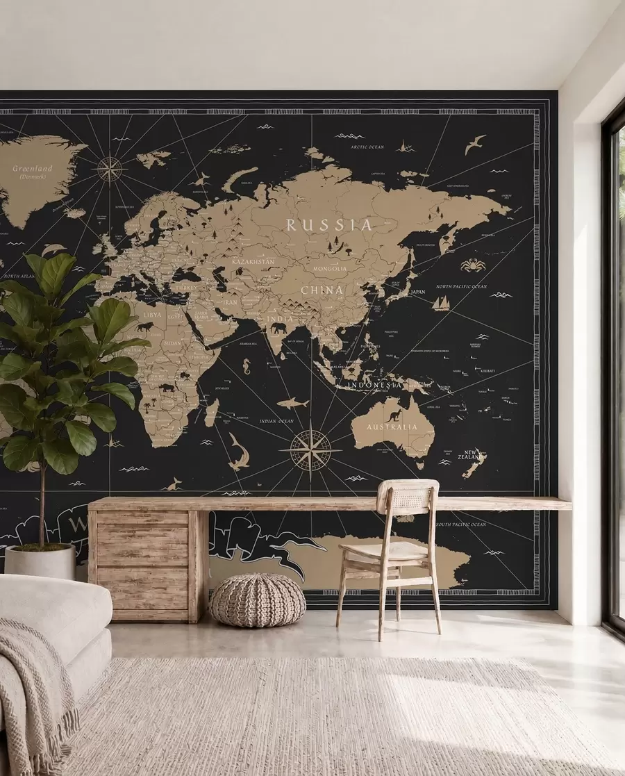 Wall Mural Photo Wallpaper Vintage World Map u50401