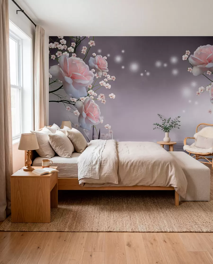 wall murals Roses and Points of Light u01045