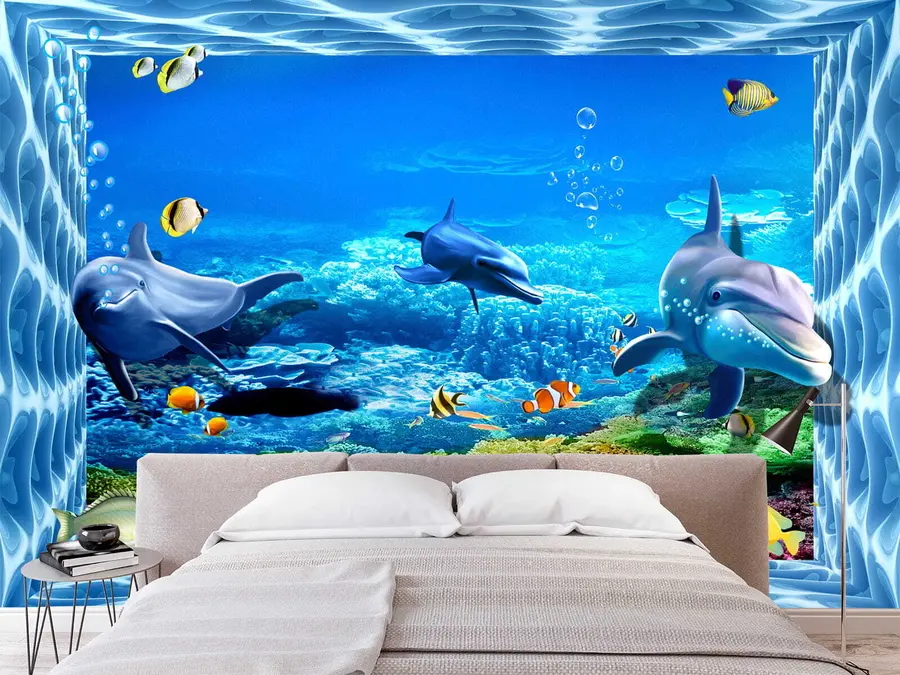 Wall Mural Photo Wallpaper Dolphins in the underwater world u05154