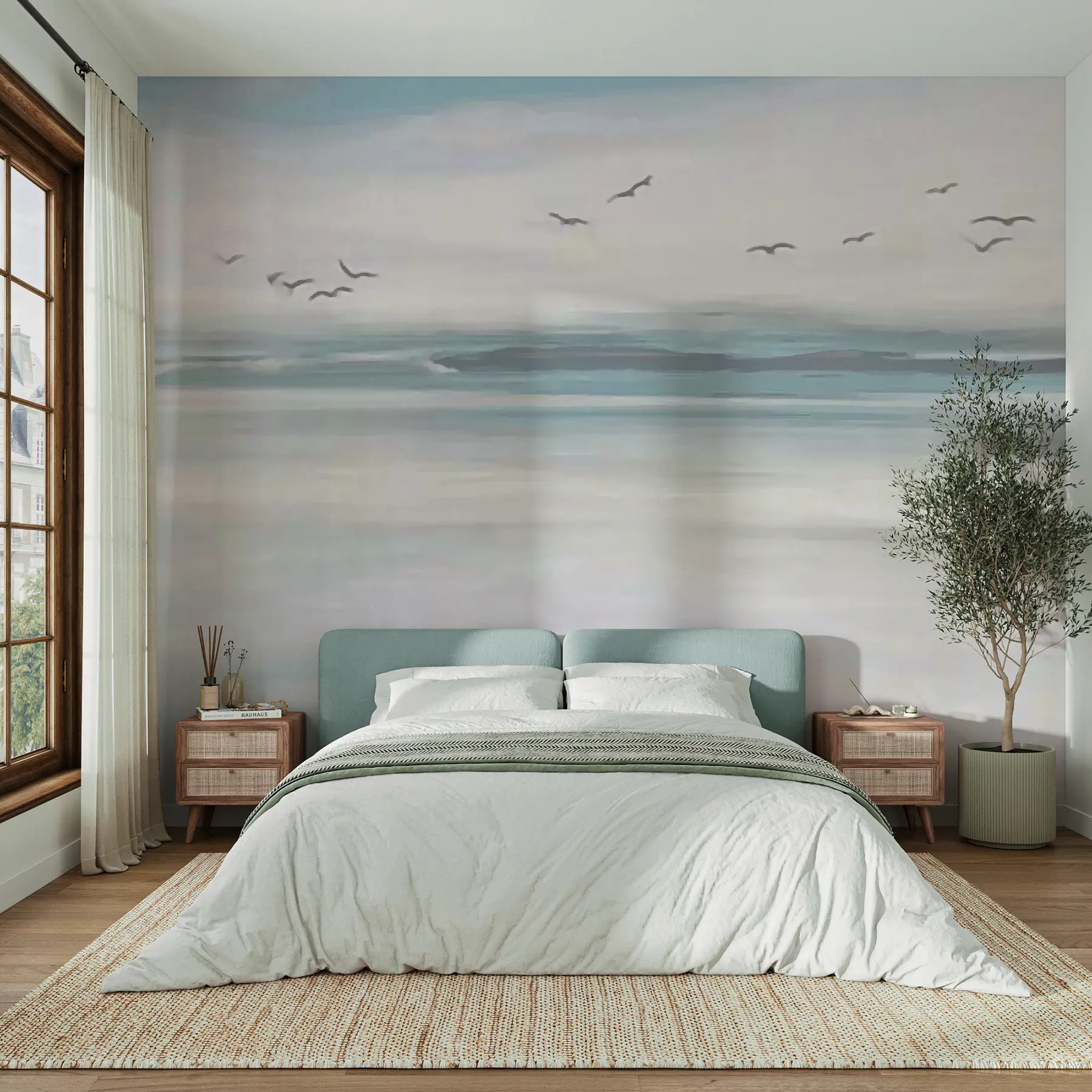 wall murals Seagulls over the sea u05695