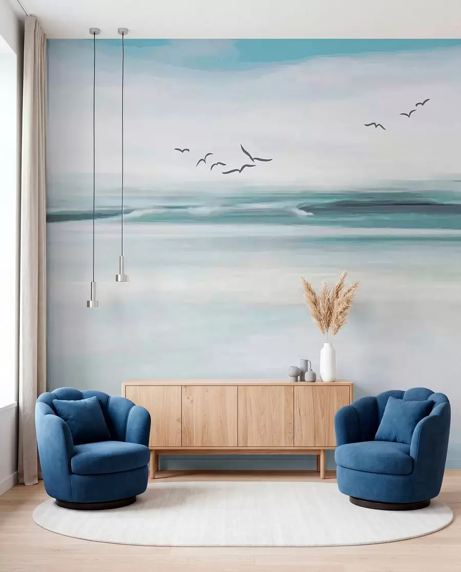 murales Gaviotas sobre el mar u05695