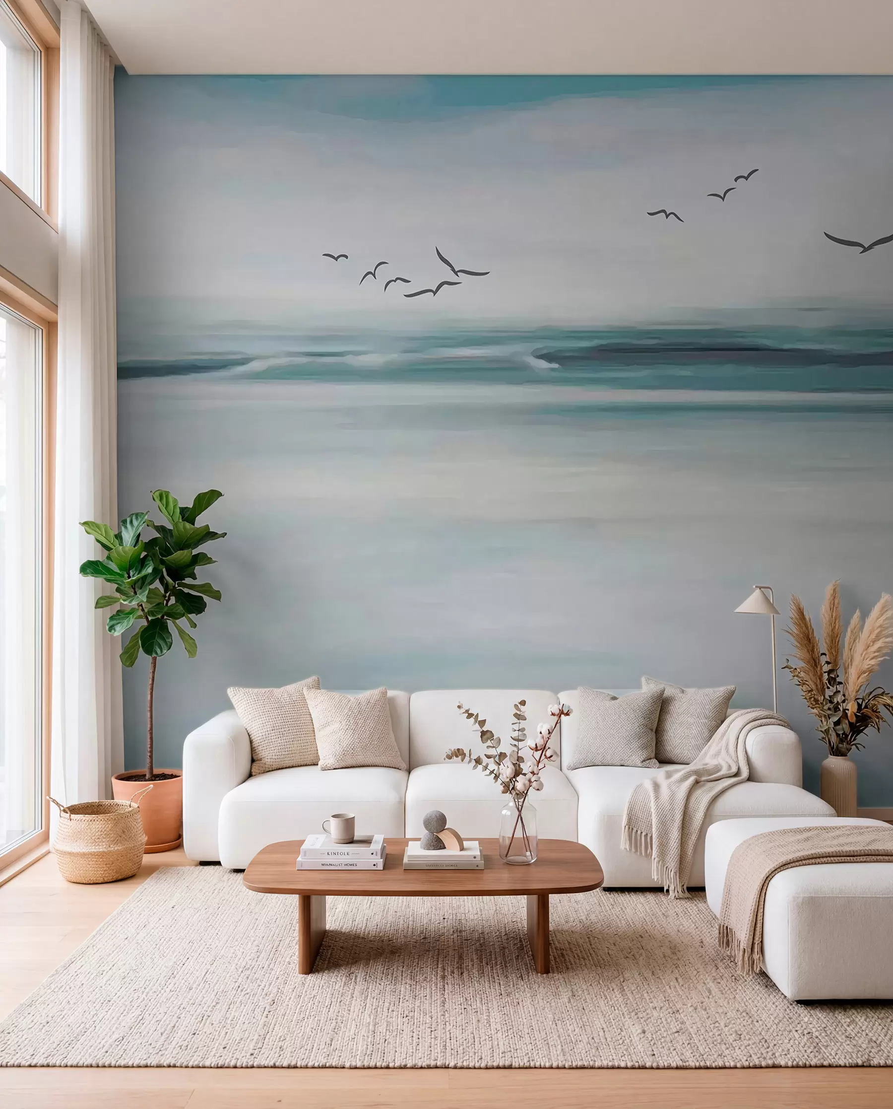 Wall Mural Photo Wallpaper Seagulls over the sea u05695