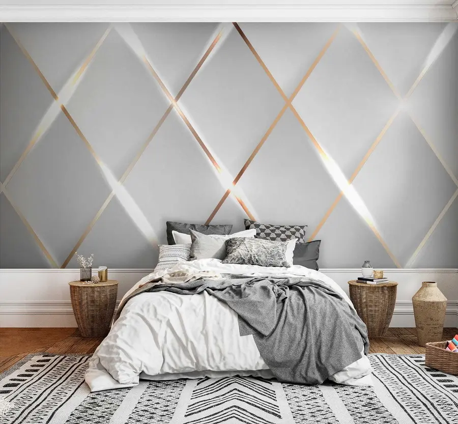Wall Mural Photo Wallpaper Grid on a white background u06014