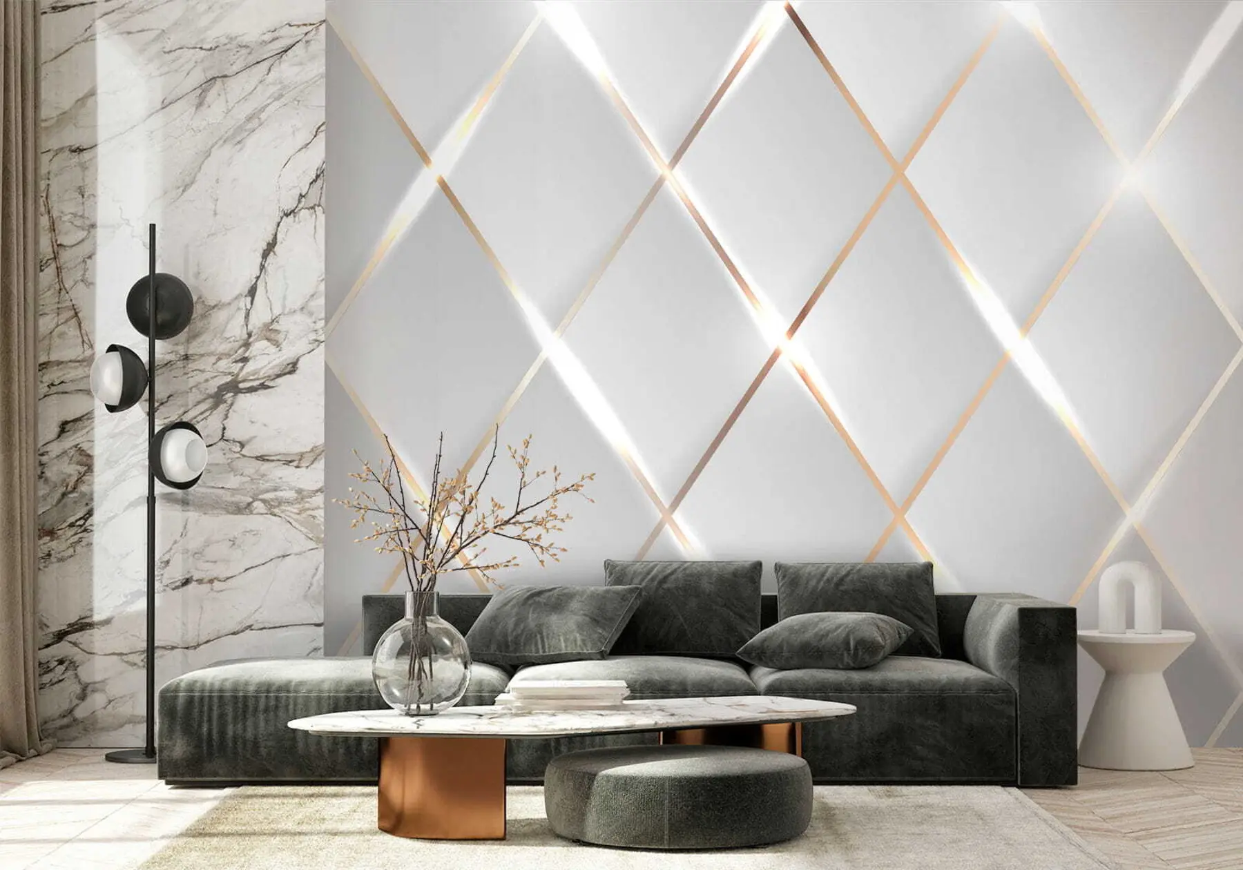 Wall Mural Photo Wallpaper Grid on a white background u06014