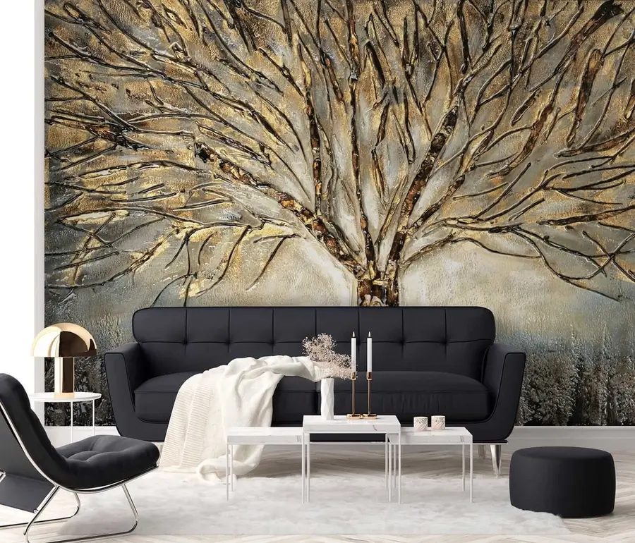 peintures murales Arbre étalé dans les tons bruns u07184