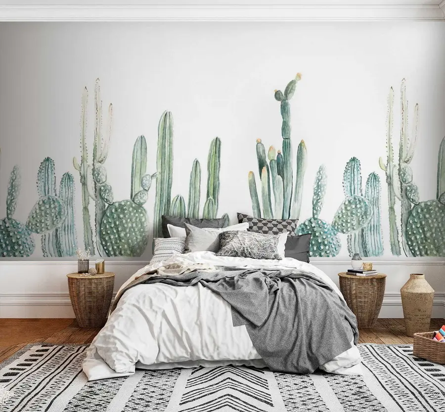 Wall Mural Photo Wallpaper Watercolor cacti u07240