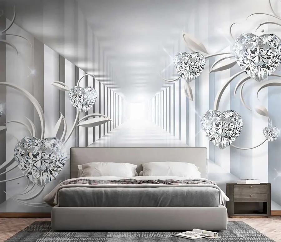 Wall Mural Photo Wallpaper Diamond hearts in the tunnel u07513