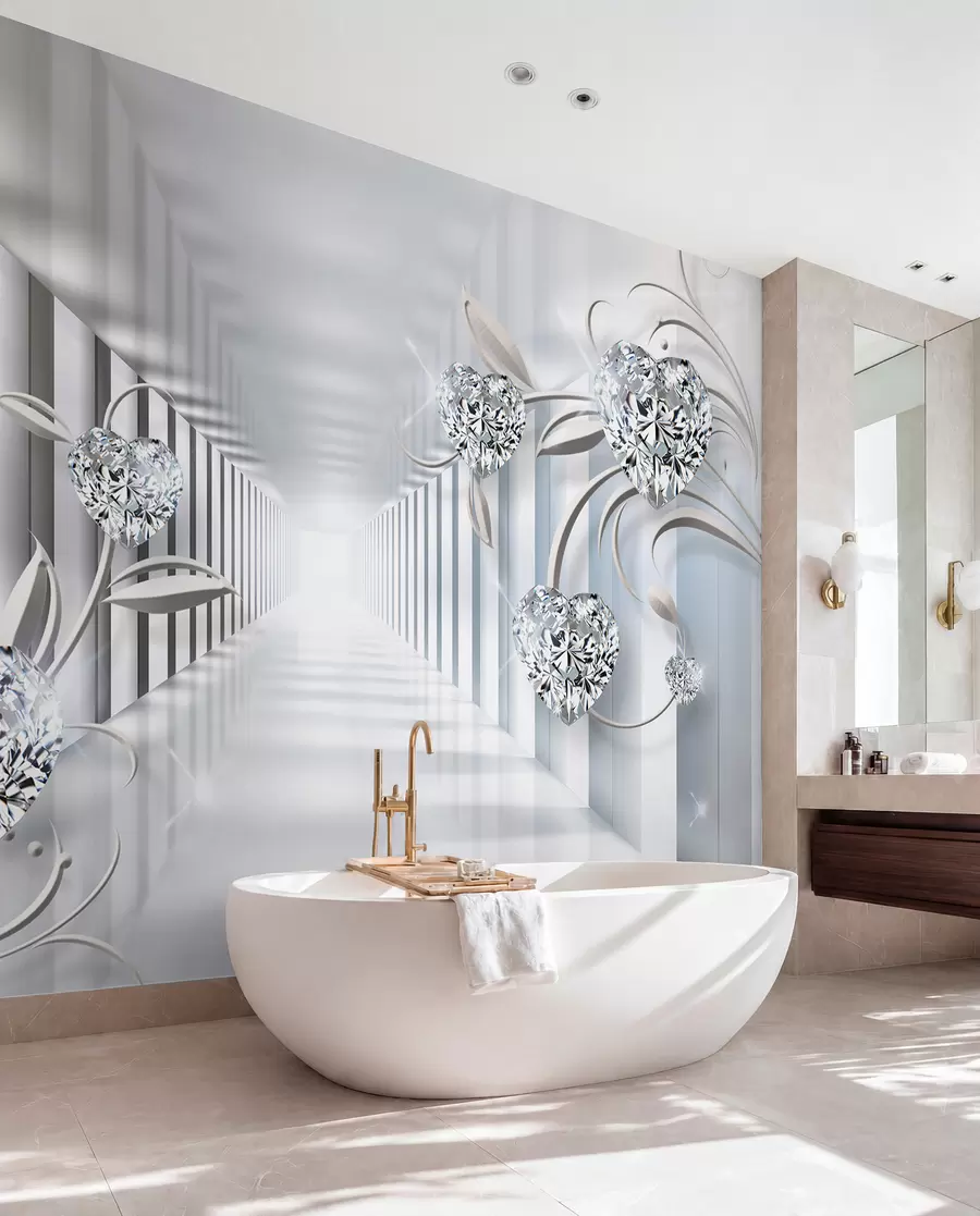 wall murals Diamond hearts in the tunnel u07513