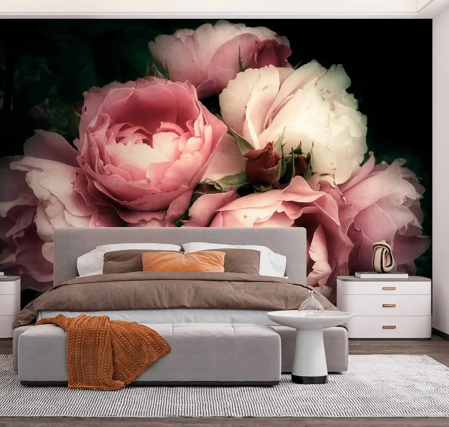 murales Delicadas peonías rosas u08062