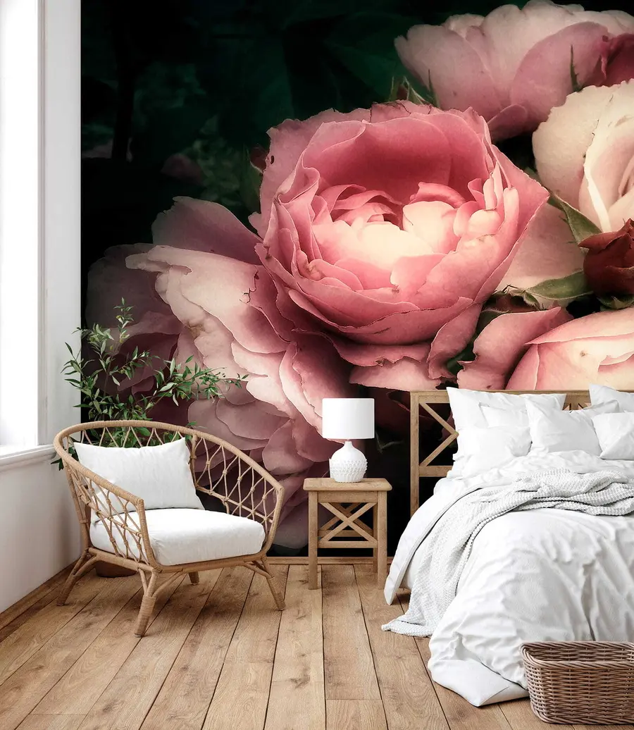 murales Delicadas peonías rosas u08062