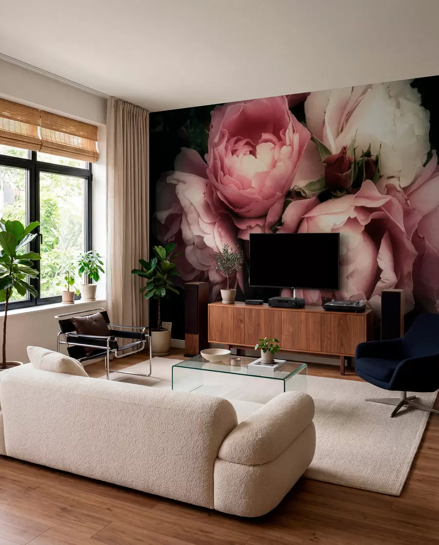 wall murals Delicate pink peonies u08062