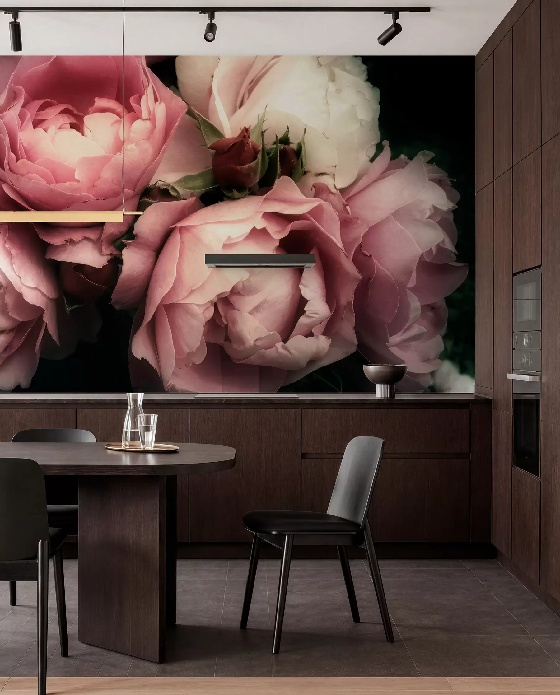 peintures murales Pivoines roses délicates u08062