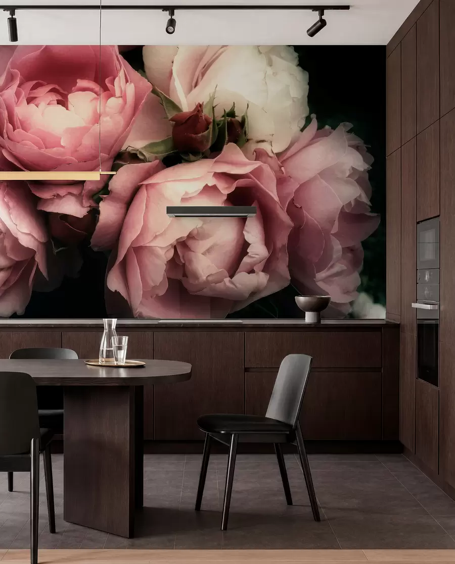 peintures murales Pivoines roses délicates u08062
