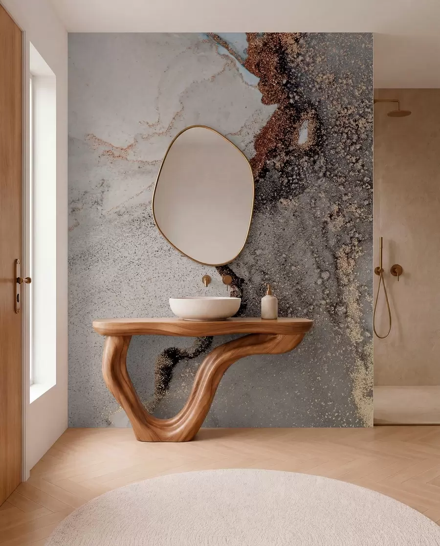 wall murals Grey fluid u08653