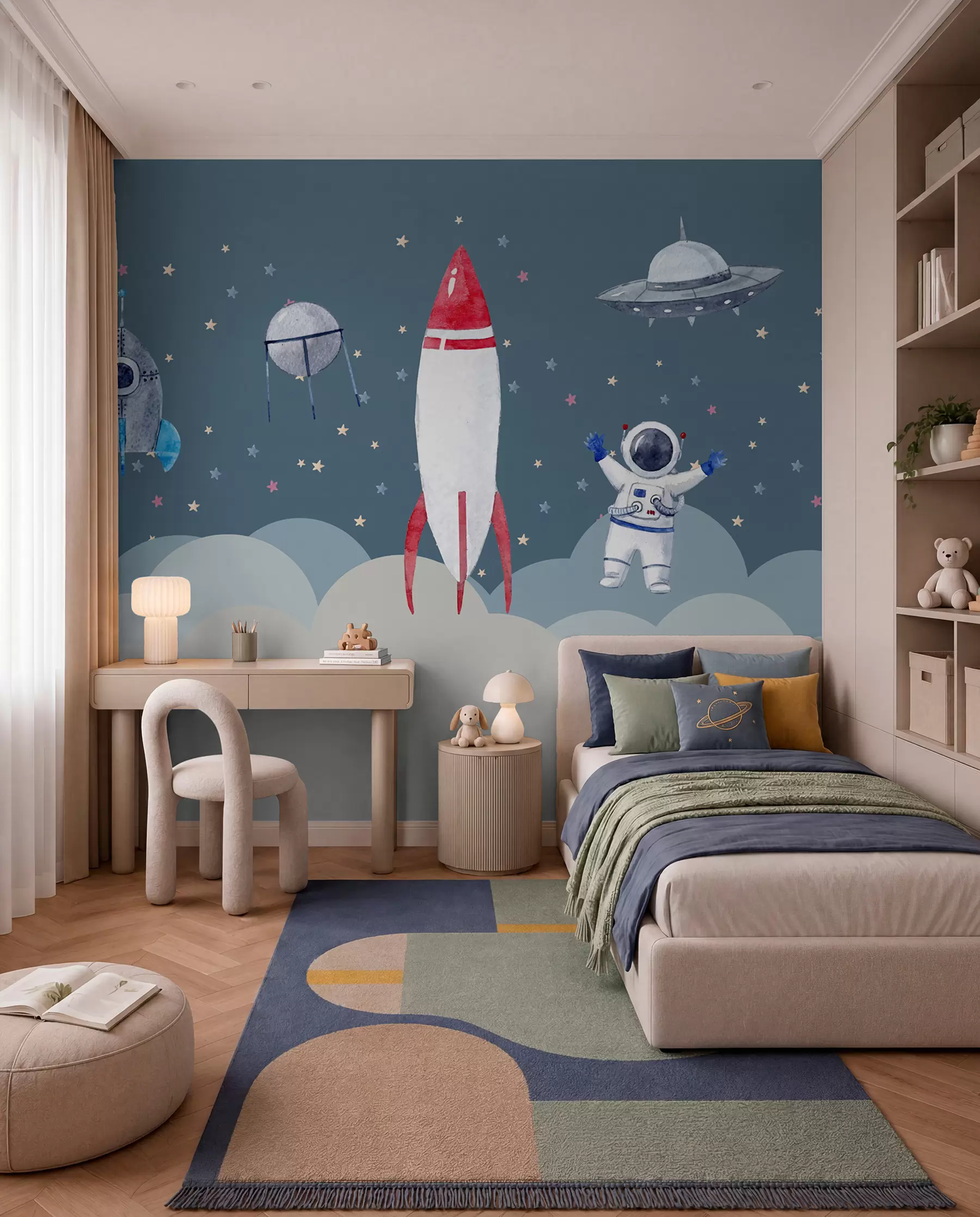 wall murals Little Astronaut Crew u09813