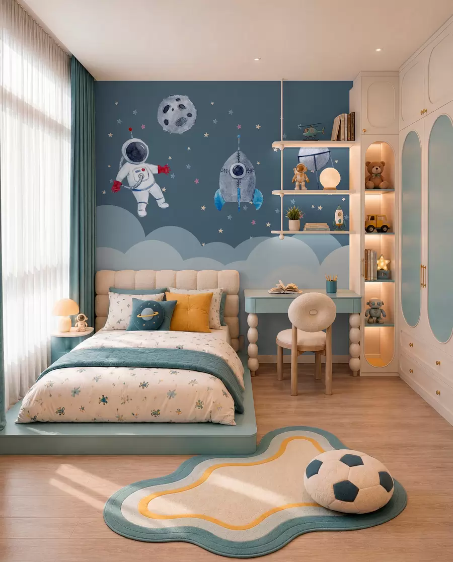 wall murals Cosmonauts in the nursery u09813
