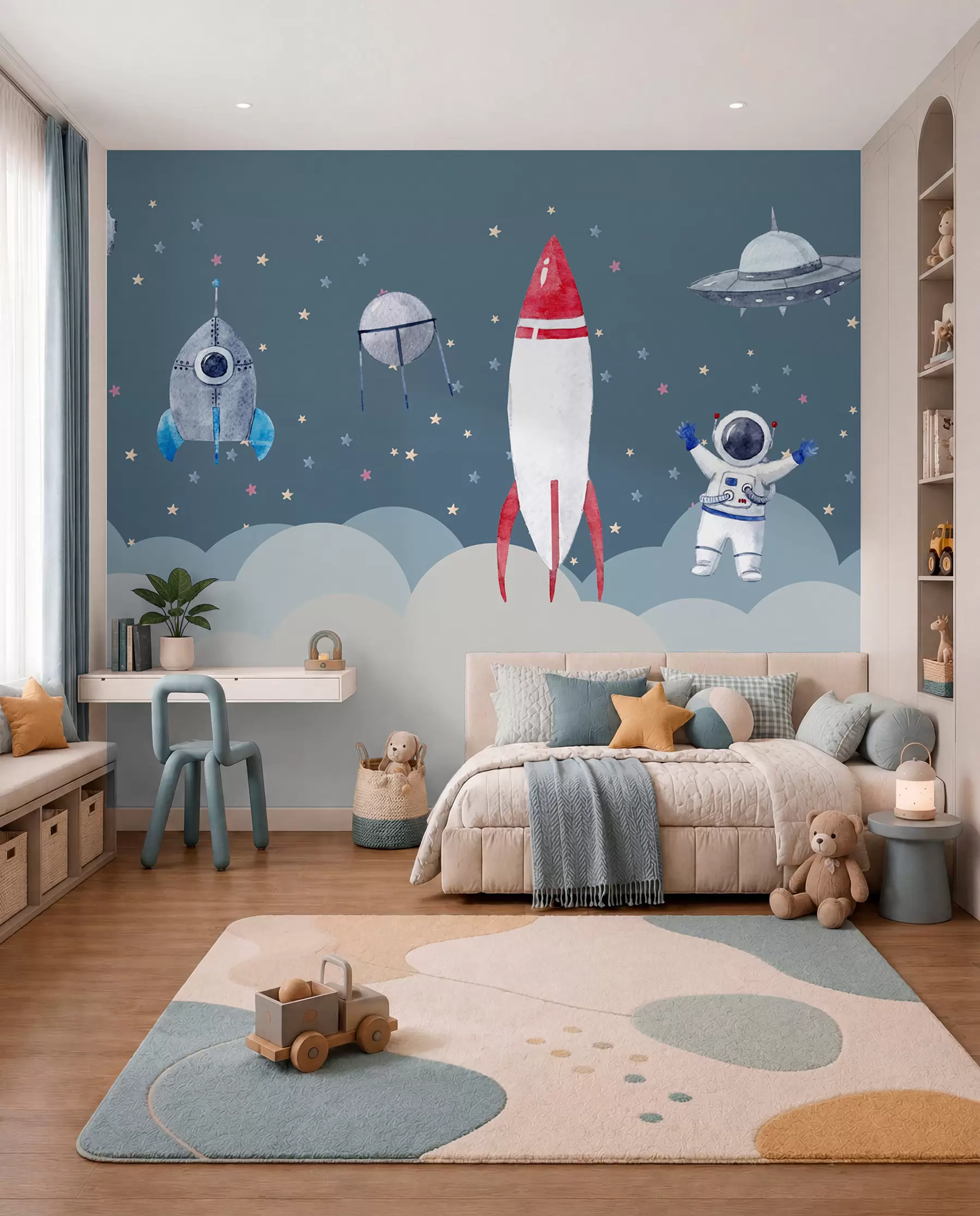 Wall Mural Photo Wallpaper Cosmonauts in the nursery u09813