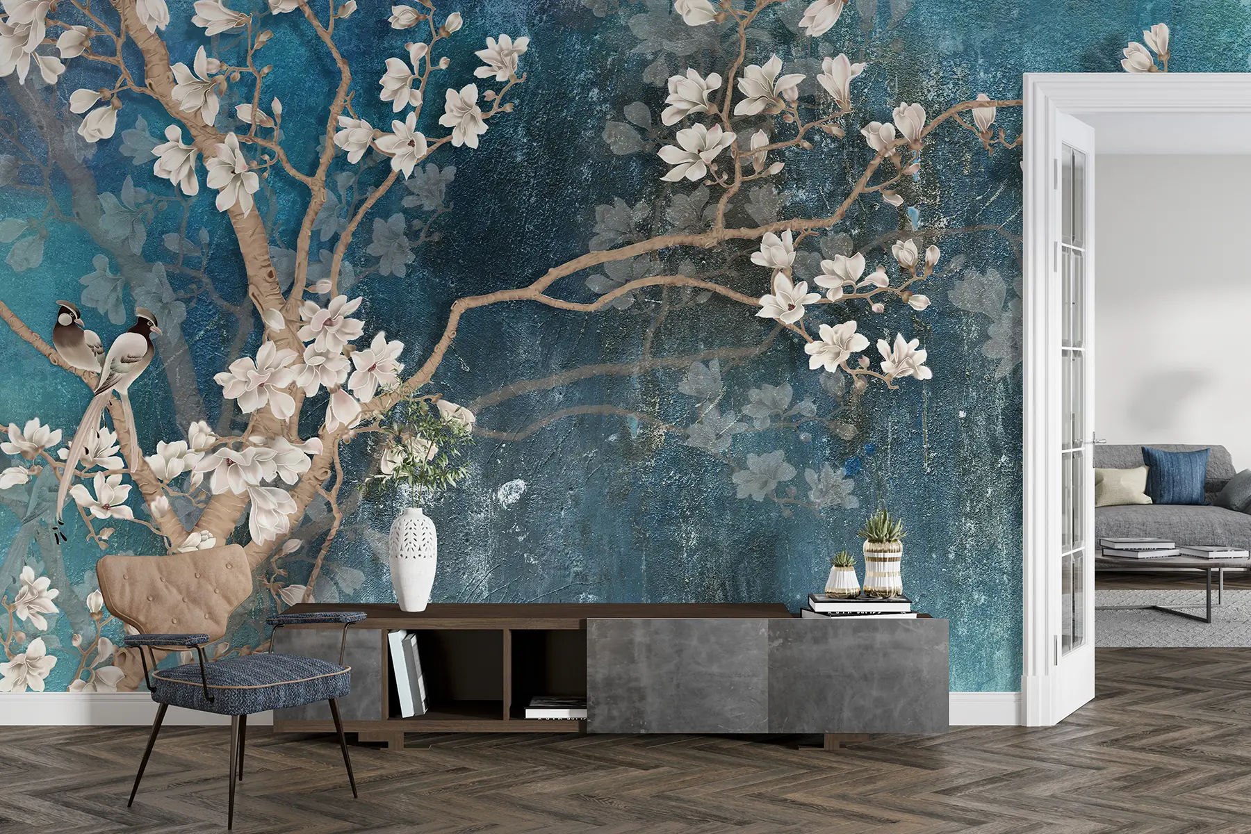 Wall Mural Photo Wallpaper Flower, water and branch u12150
