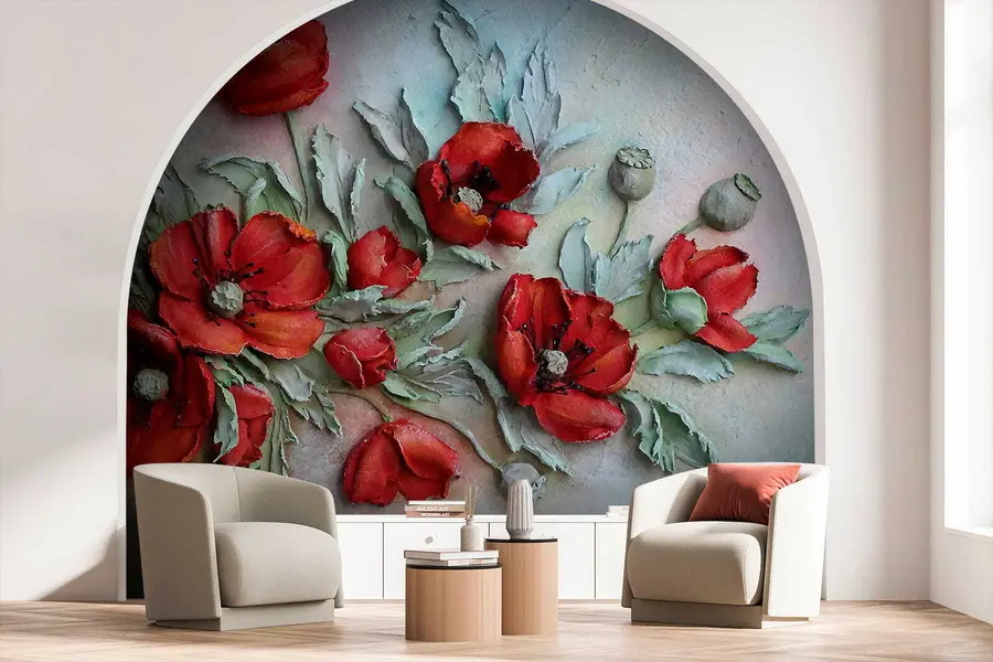Wall Mural Photo Wallpaper Poppies 3d u12788