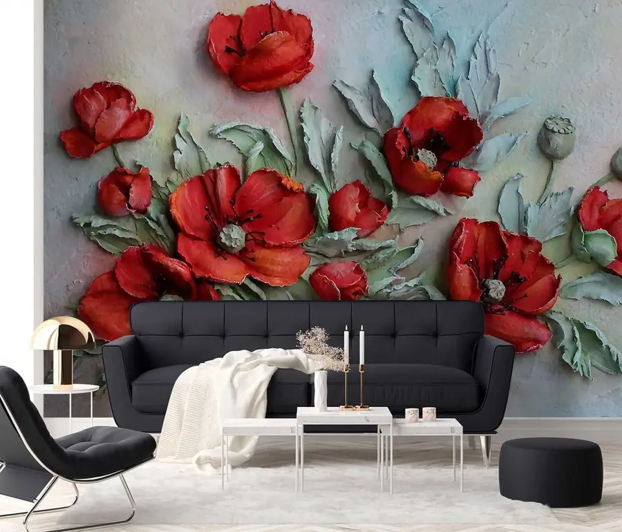 murales Amapolas 3d u12788