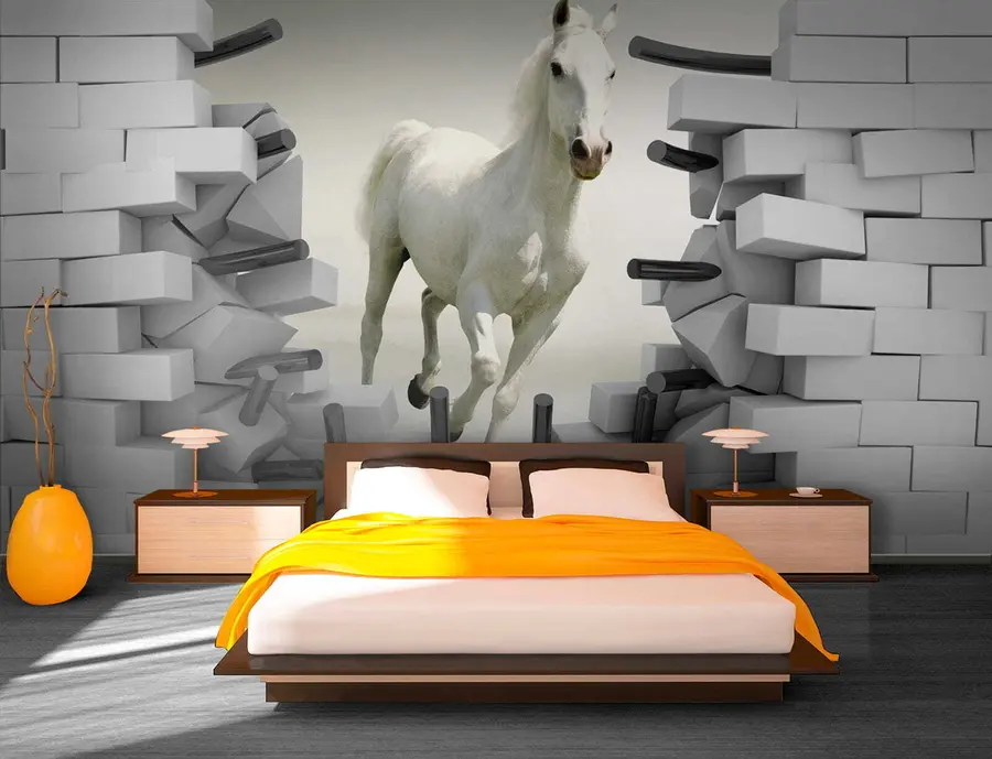 Wall Mural Photo Wallpaper Horse and bricks u14352