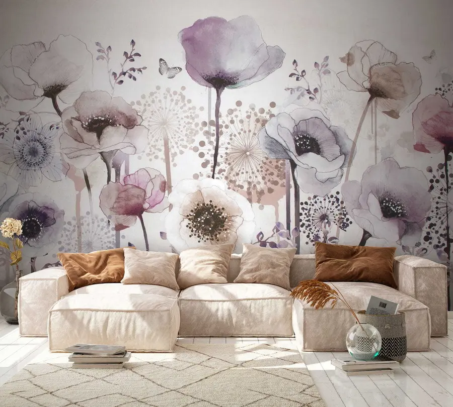 Wall Mural Photo Wallpaper Flower, petal and purple u14503
