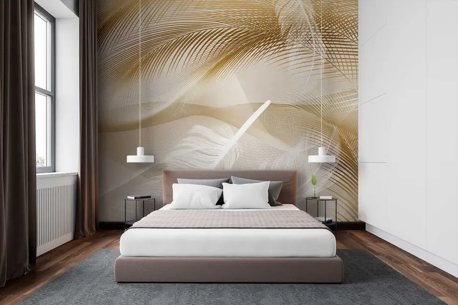 Wall Mural Photo Wallpaper Natural material, feather and pattern u15570