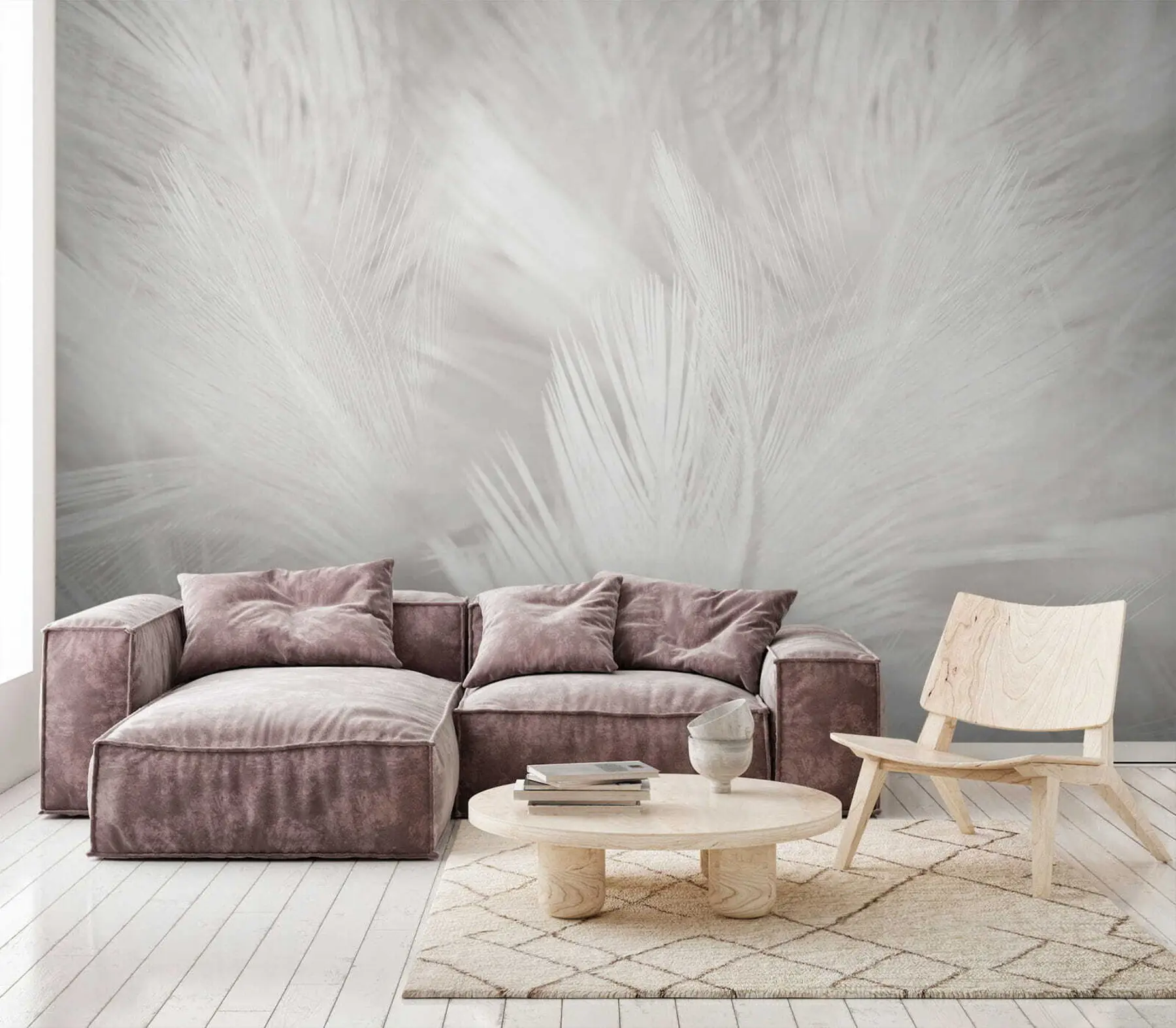 murais de parede Penas brancas u15622