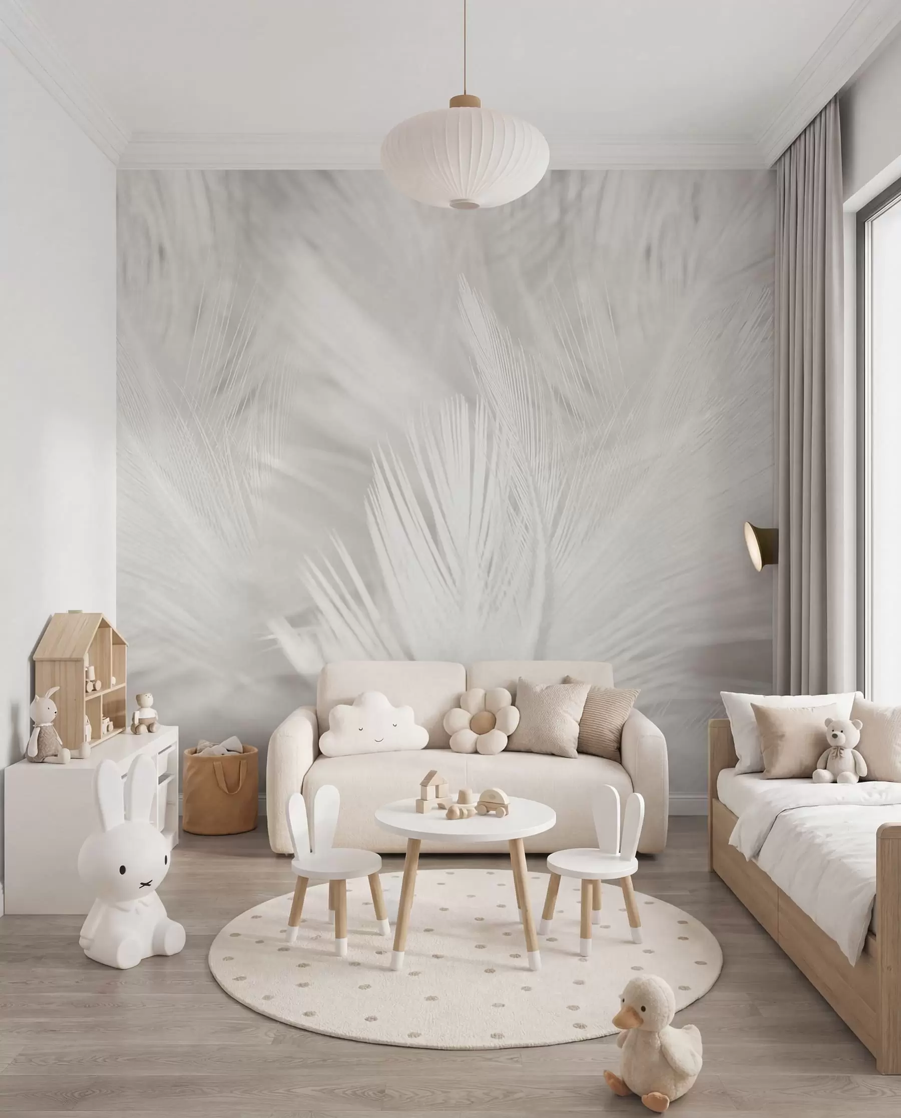 wall murals Plant, eye and feather u15622
