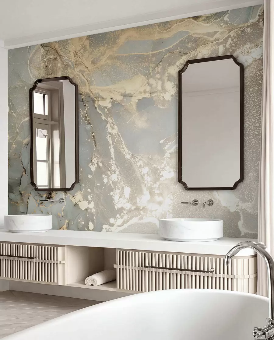 wall murals Gray and yellow marble u17492
