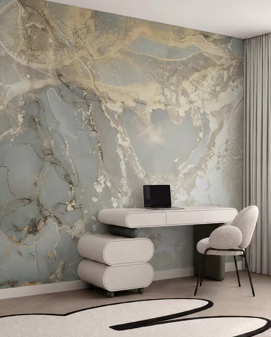 Wall Mural Photo Wallpaper Gray and yellow marble u17492