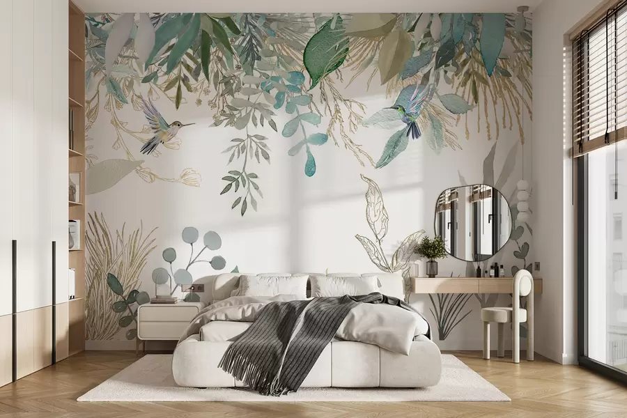 murales Botánica, hoja y verde u17579