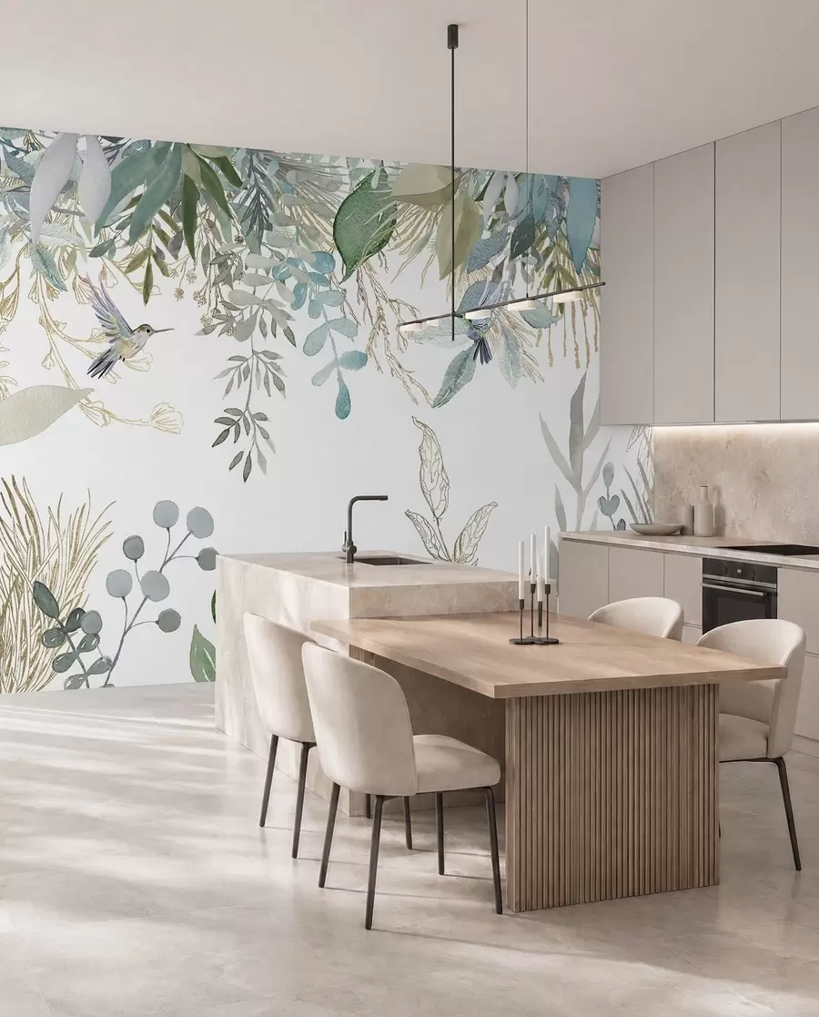 wall murals Botany, leaf and green u17579