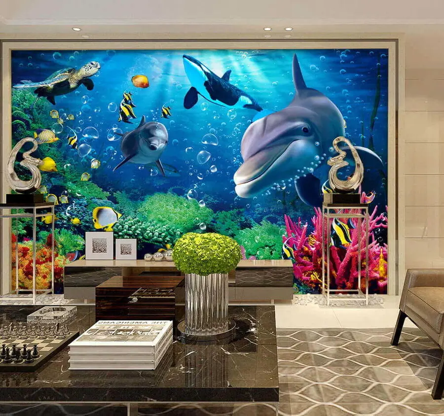 wall murals Underwater depths of the ocean u19252