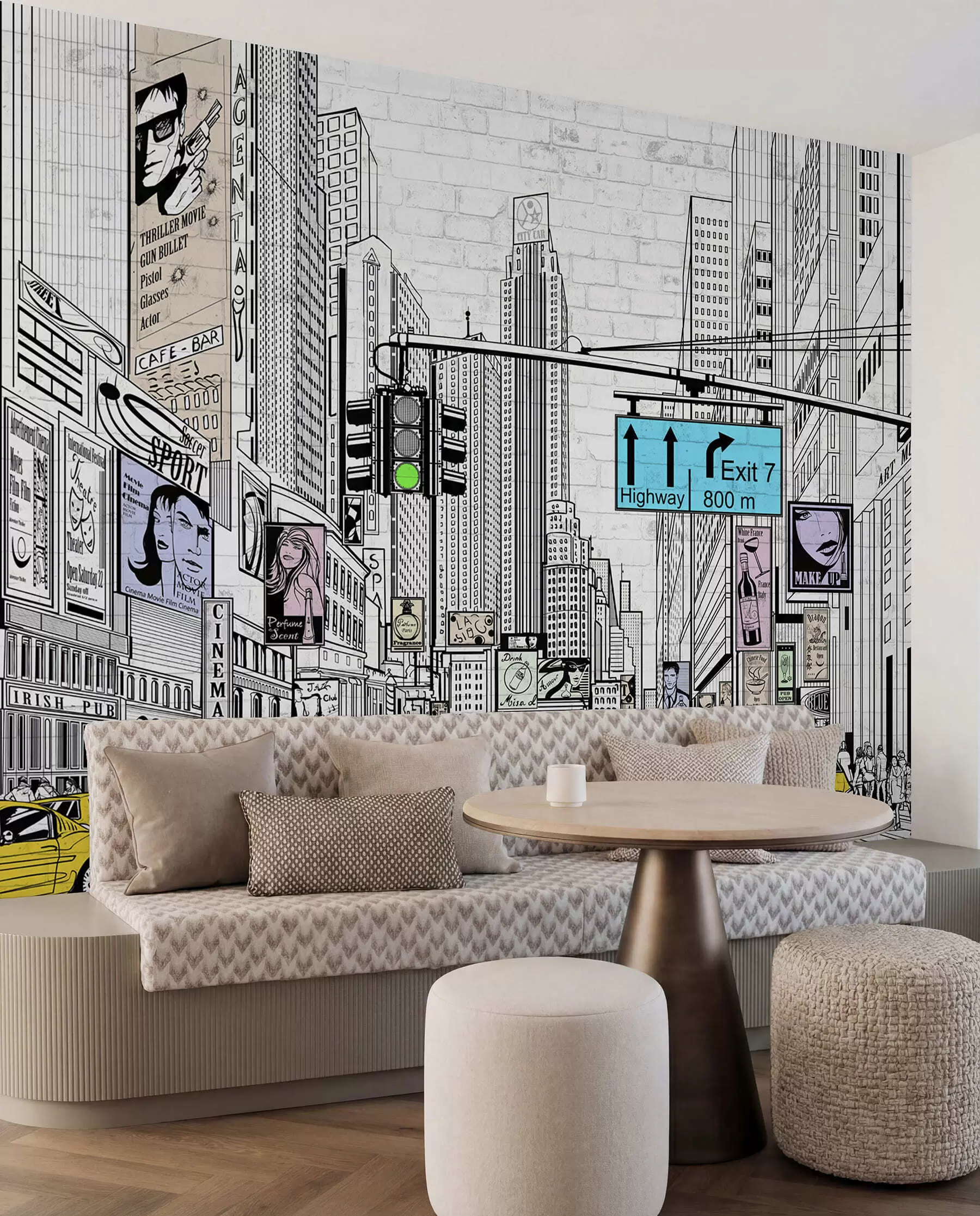 Wall Mural Photo Wallpaper Megapolis in the Comic style u21095