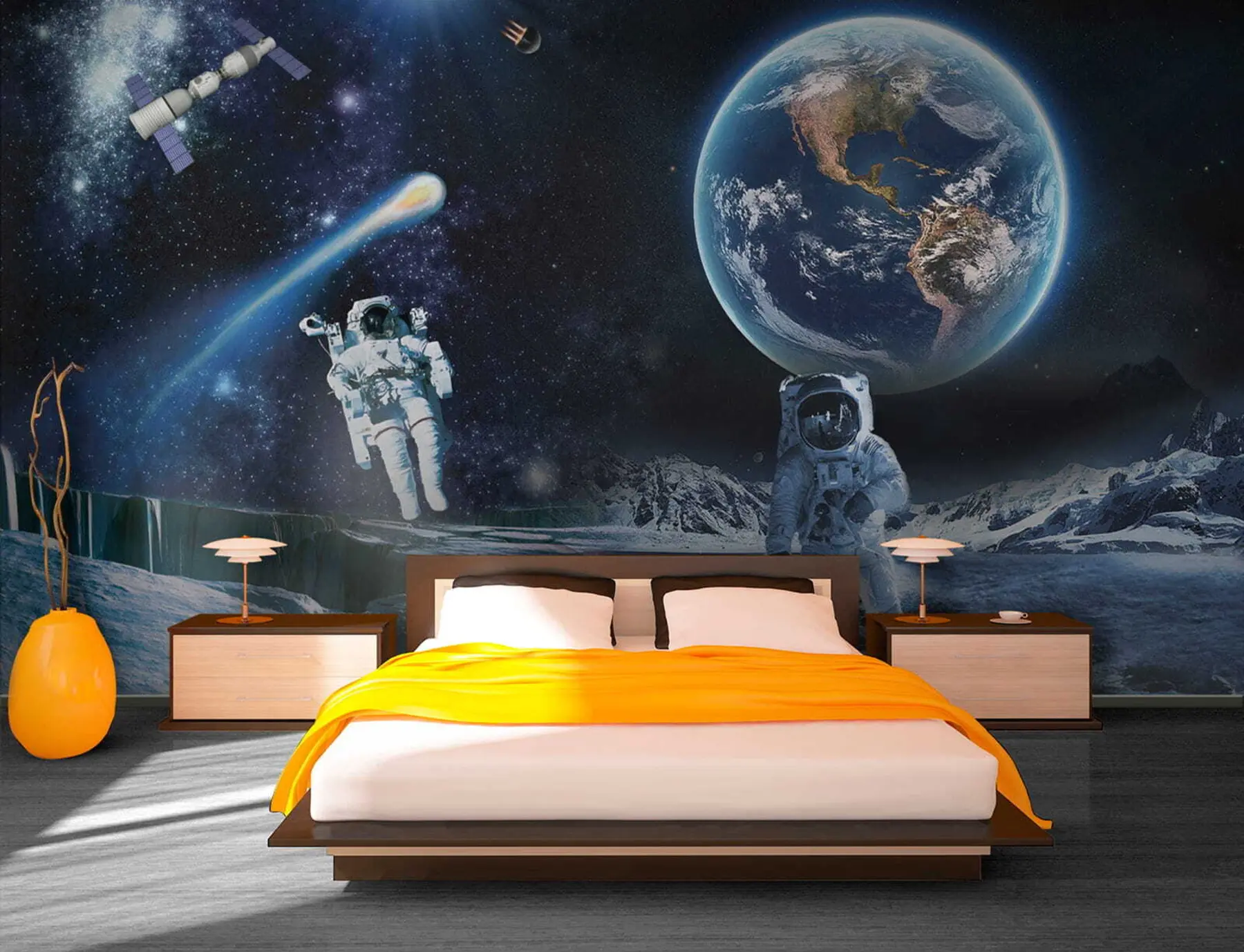 wall murals Astronauts on the moon u23243