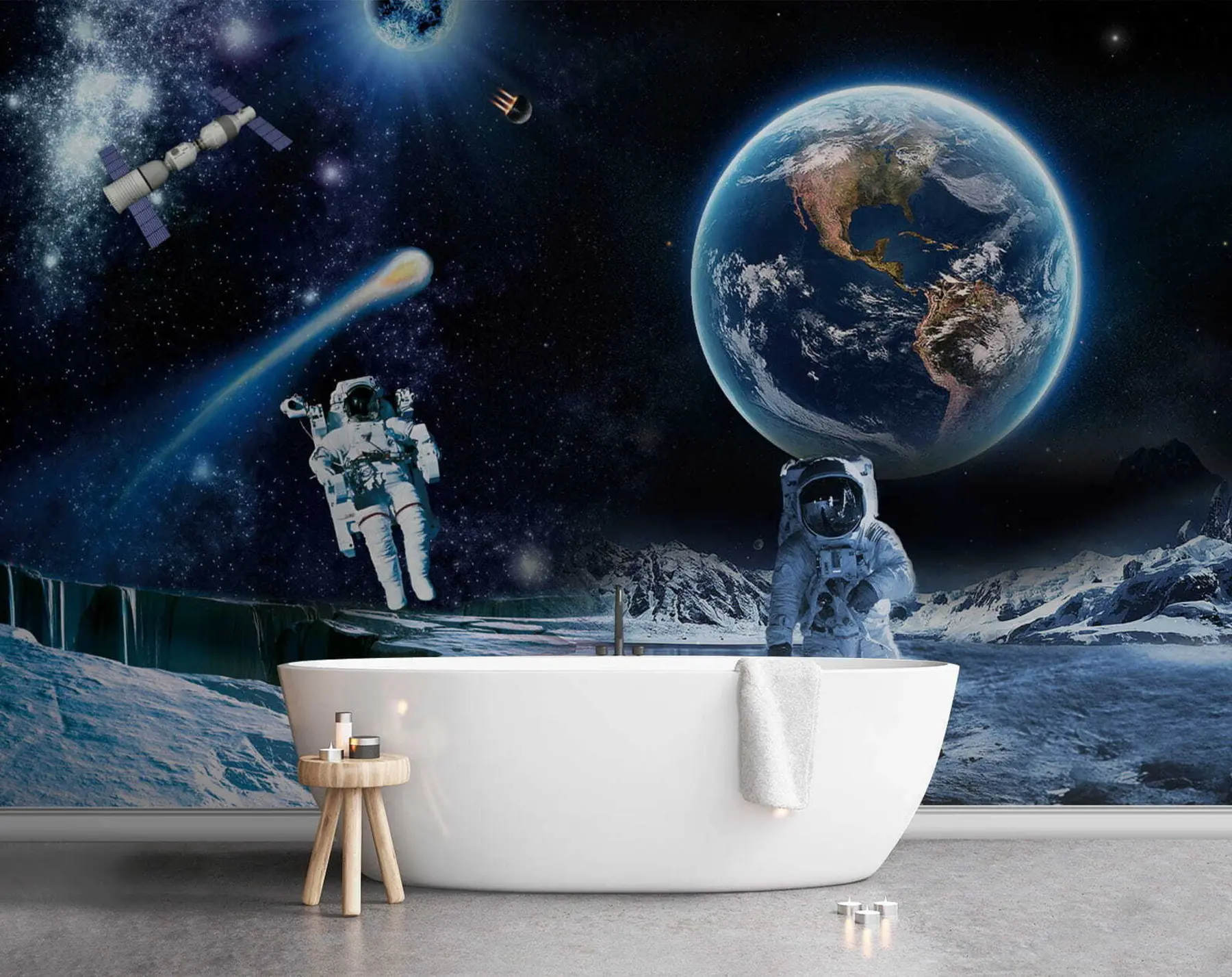 wall murals Astronauts on the moon u23243