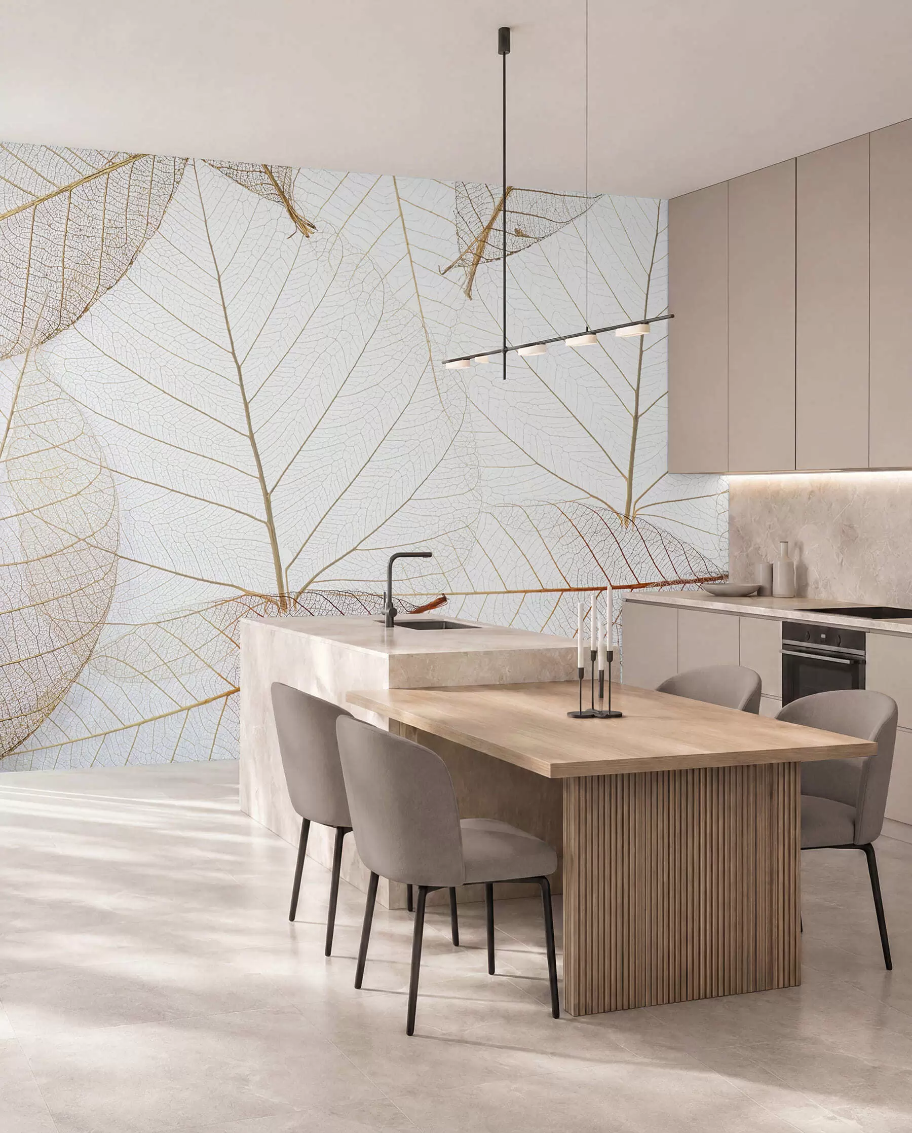 Wall Mural Photo Wallpaper Transparent leaves u24439