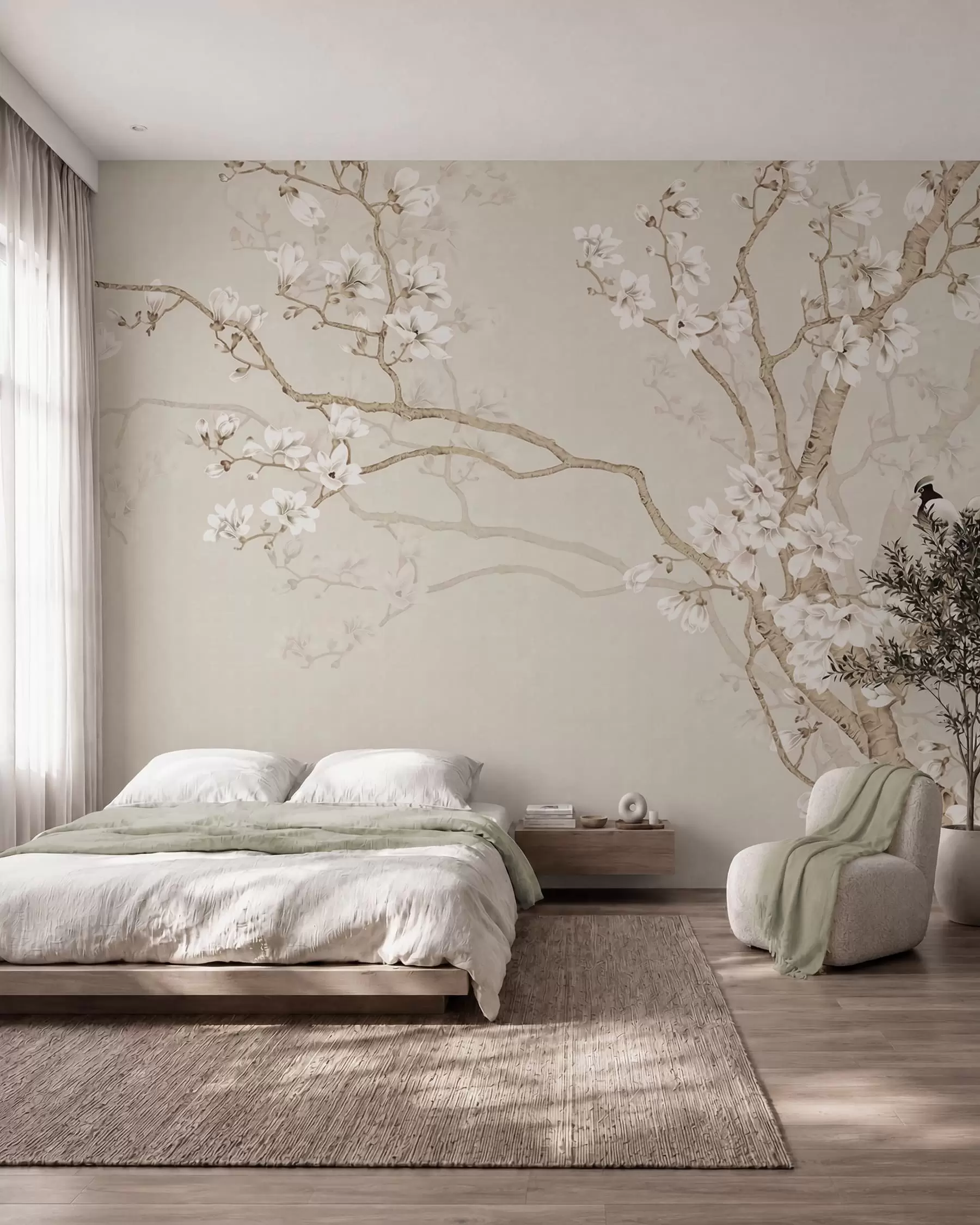 Wall Mural Photo Wallpaper Birds among Blossoms u25842