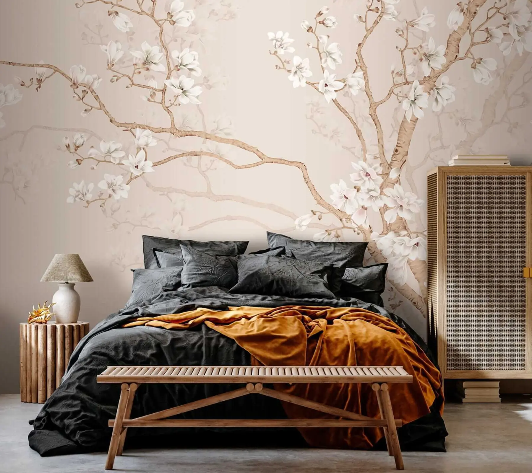 murales Árbol en flor y pájaros u25842