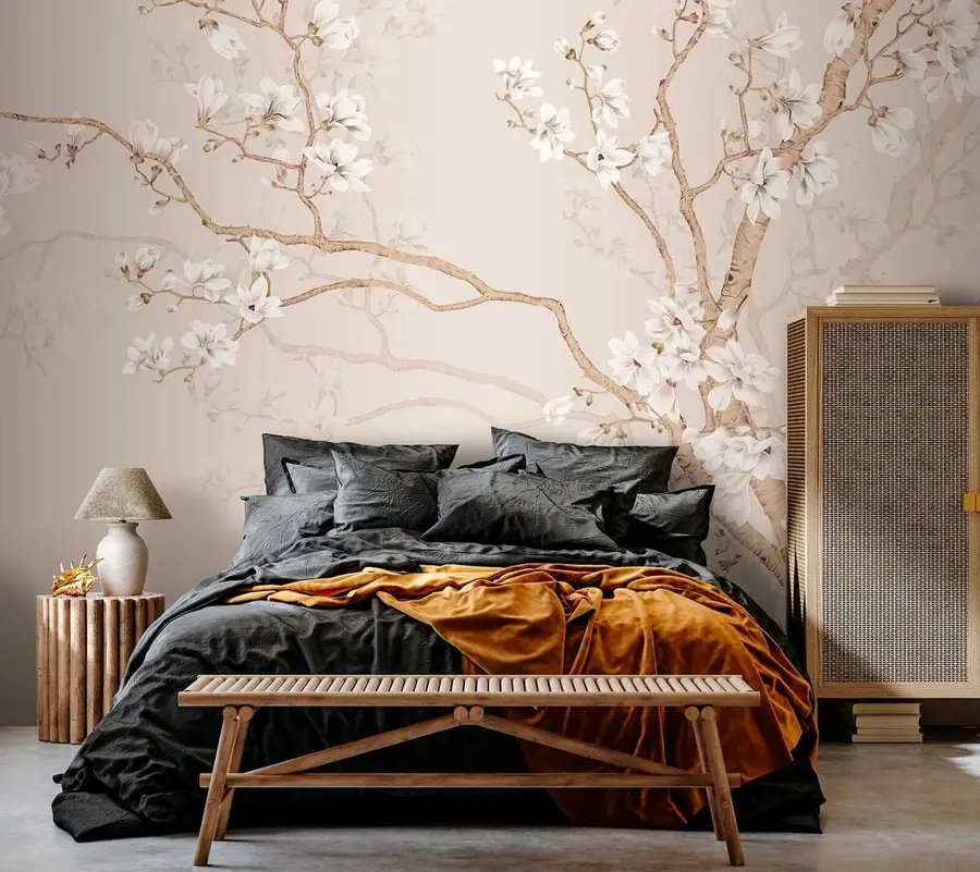 murales Árbol en flor y pájaros u25842