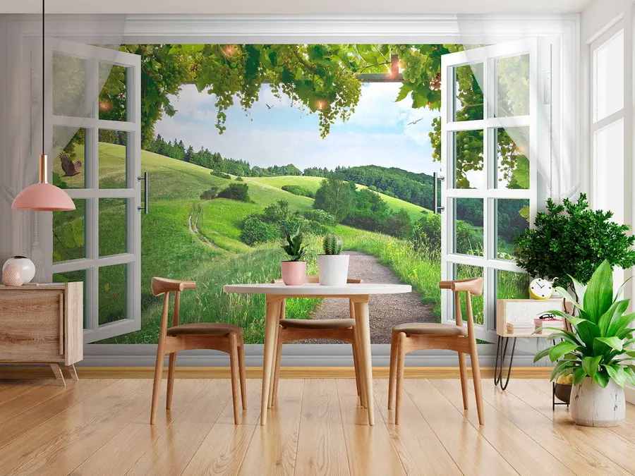 Wall Mural Photo Wallpaper View from the window to the clearing u28196