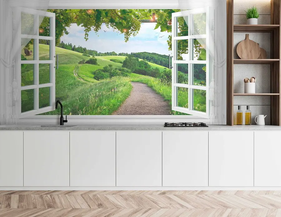 Wall Mural Photo Wallpaper View from the window to the clearing u28196