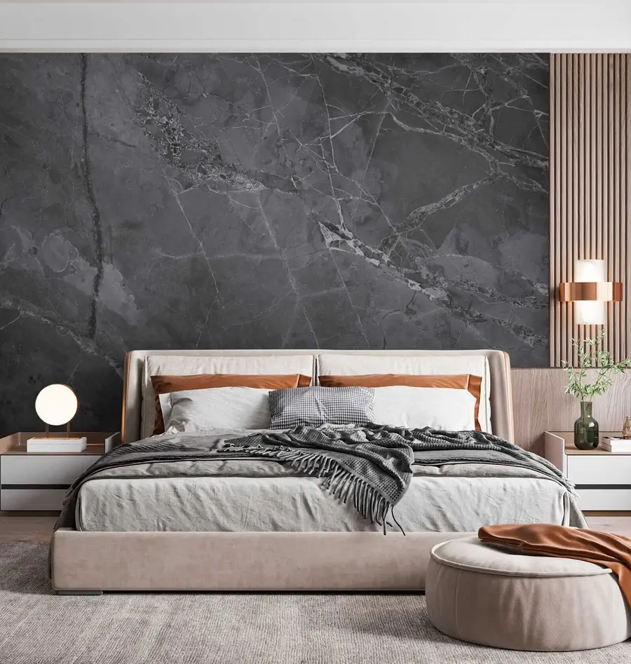 Wall Mural Photo Wallpaper Dark gray marble u29912